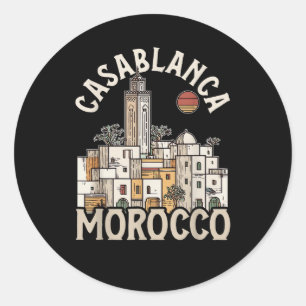 casablanca morocco classic round sticker