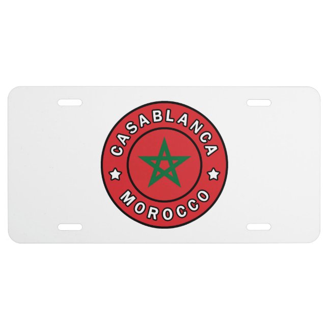 Casablanca Morocco License Plate (Front)