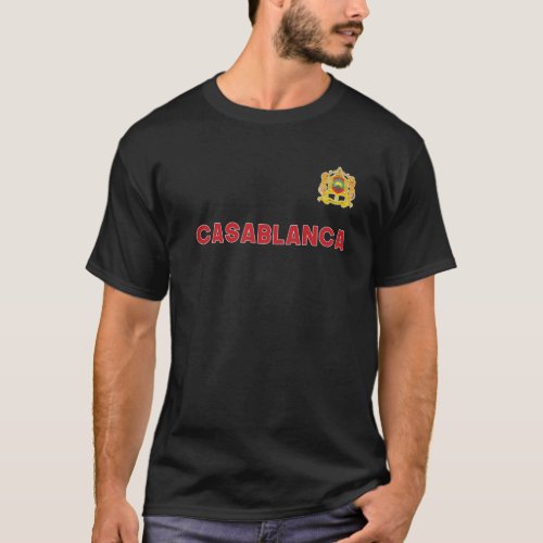 Casablanca Morocco National Flag Heart Emblem Cres T_Shirt