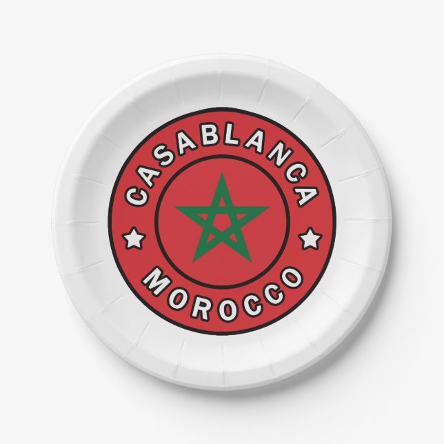 Casablanca Morocco Paper Plates (Front)