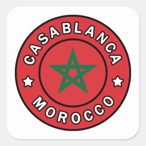 Casablanca Morocco Square Sticker