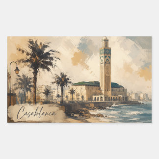 Casablanca Morocco Vector Sticker | Hassan II Mosq