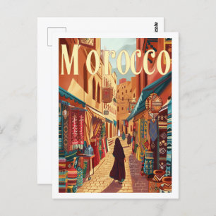 Casablanca Morocco Vintage Famous Travel Place Postcard