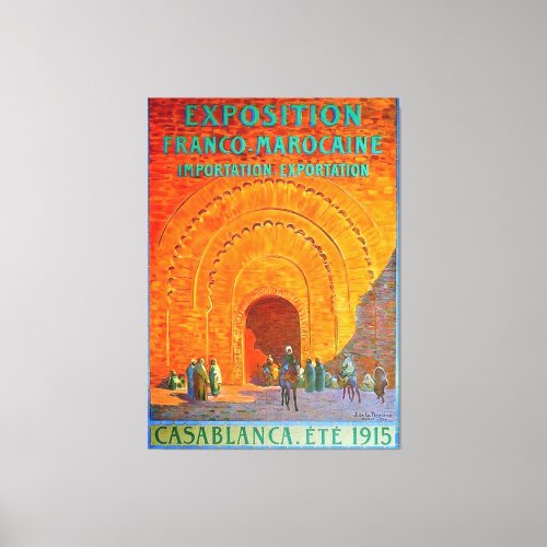 Casablanca Morocco Vintage French Travel Poster Canvas Print