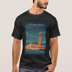 Casablanca Morocco Vintage Minimal Travel Poster a T-Shirt