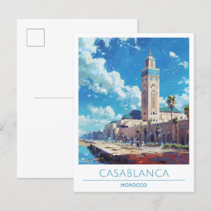 Casablanca Morocco Vintage Travel Postcard