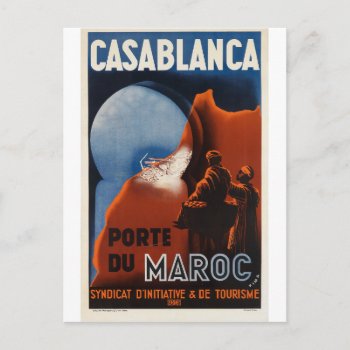 Casablanca Morocco Vintage Travel Postcard by LittleLittleDesign at Zazzle