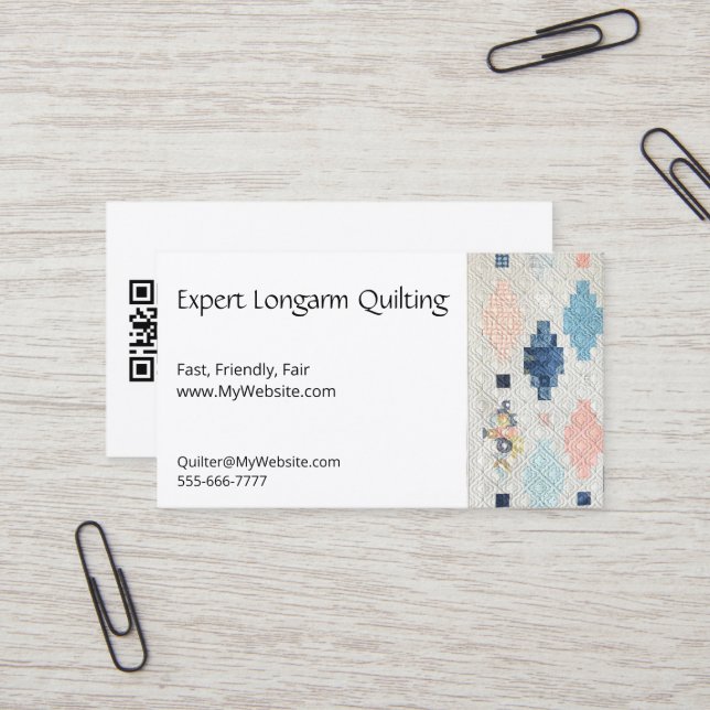 Casablanca Quilt Fully Customizable Biz Cards (Front/Back In Situ)