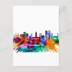 Casablanca Skyline Invitation Postcard