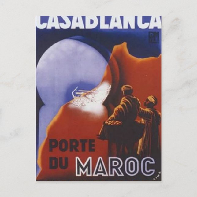 Casablanca Vintage Travel Postcard (Front)