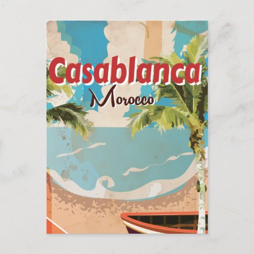 Casablanca Vintage Travel poster Postcard