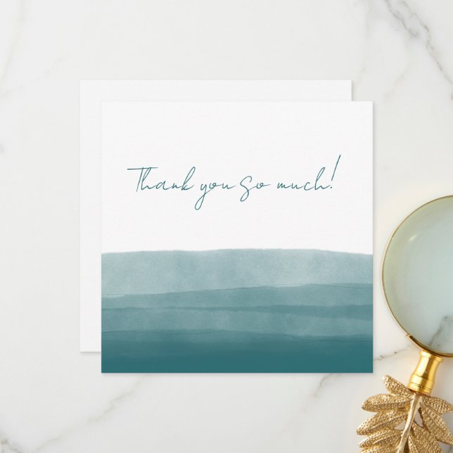 Casal Watercolor Abstract Thank You Card (Front/Back In Situ)