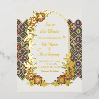 Casamiento De Mia Y Stuart Foil Invitation Postcard