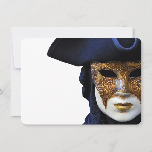 Casanova Venice Carnival Theater Mask Invitation (Front)