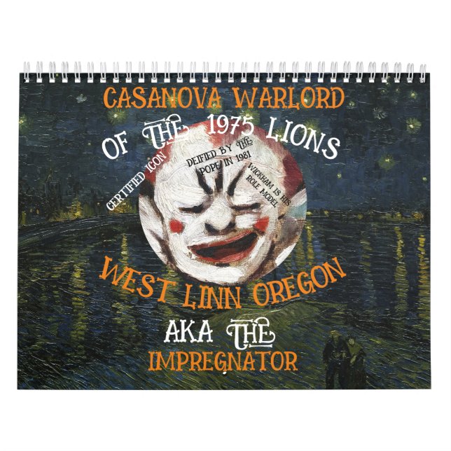 CASANOVA WARLORD MORES WEST LINN OREGON OR CALENDAR (Cover)