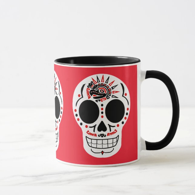 CasaQ Aztec Eagle Calavera Coffee Mug (Right)