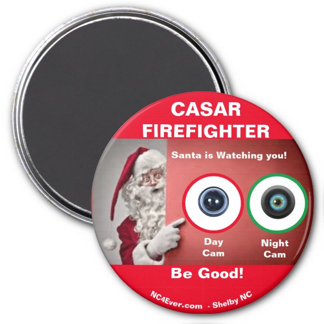 CASAR FIREFIGHTER Santa is watching Magnet (Front)