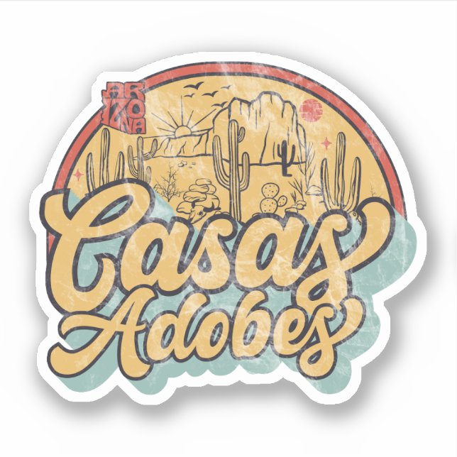 Casas Adobes, arizona Sticker (Front)