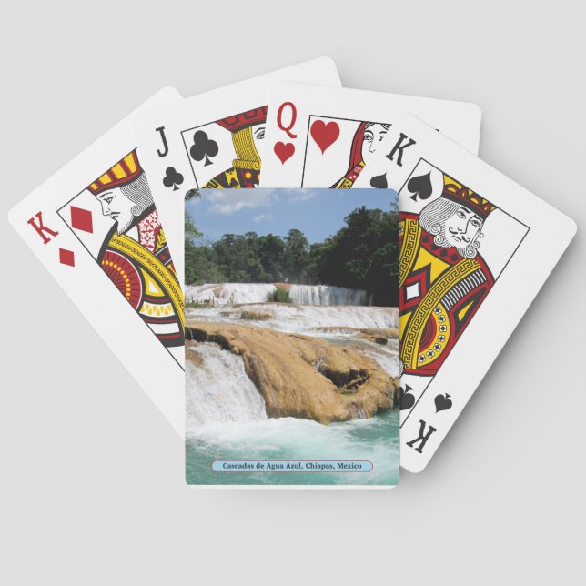 Cascadas de Agua Azul, Chiapas, Mexico Poker Cards (Back)