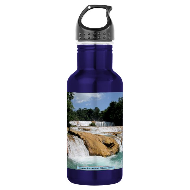 Cascadas de Agua Azul, Chiapas, Mexico Water Bottle (Front)