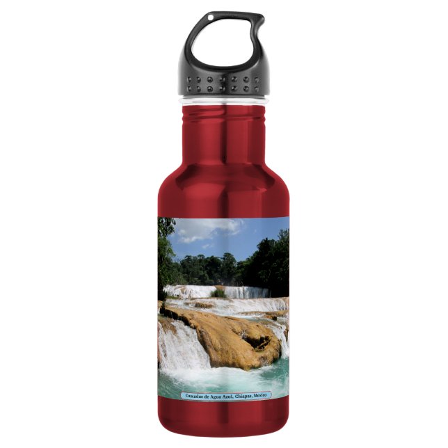 Cascadas de Agua Azul, Chiapas, Mexico Water Bottle (Front)