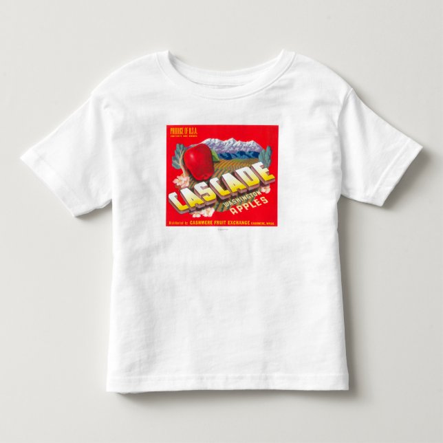 Cascade Apple Label (red) - Cashmere, WA Toddler T-shirt (Front)