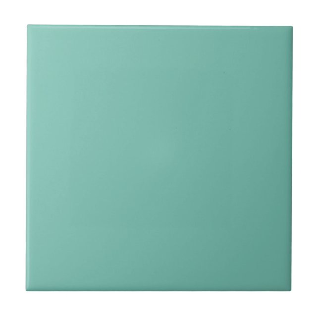 Cascade Aqua Green Solid Color Print Ceramic Tile (Front)
