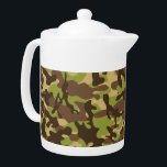Cascade Camouflage  Teapot<br><div class="desc">Camouflage has become trendy and shows up in call colors.  This combination will look fabulous on everything for .. from tissue paper to tennis shoes.. decoupage or gift wrapping.</div>
