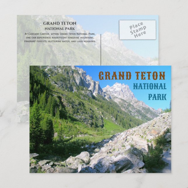 Cascade Canyon, Teton National Park, Wyoming Postcard (Front/Back)