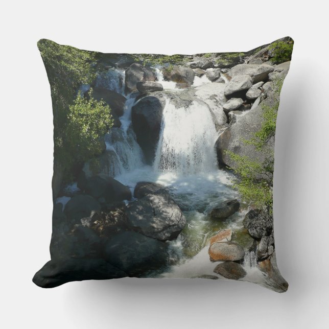 Cascade Falls at Yosemite National Park Throw Pillow (Front)