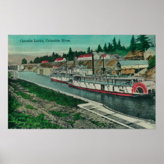 Cascade Locks on the Columbia River Poster