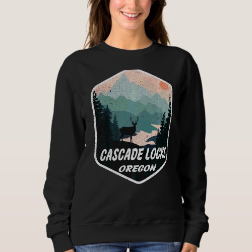 Cascade Locks Oregon Or Mountains Hike Hiking Souv Sweatshirt