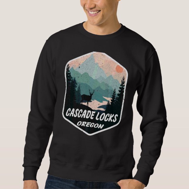 Cascade Locks Oregon Or Mountains Hike Hiking Souv Sweatshirt (Front)