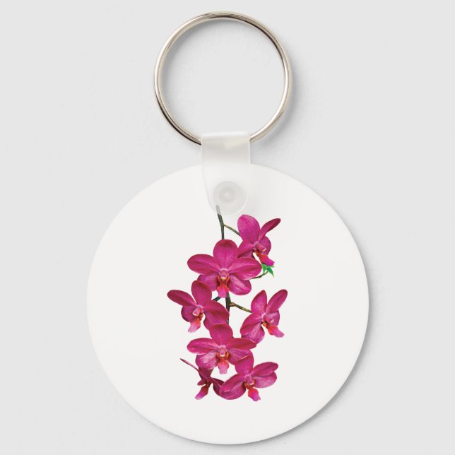 Cascade Magenta Orchids Keychain (Front)