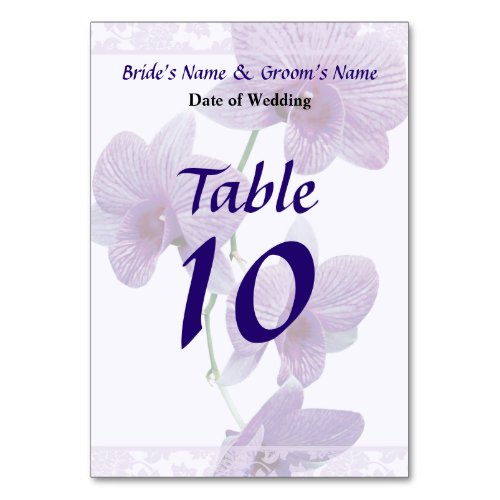 Cascade of Purple Orchids Wedding Products Table Number