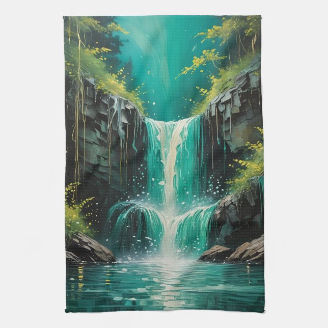 Cascade of Serenity Kitchen Towel (Vertical)