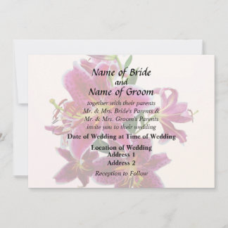 Cascade of Stargazer Lilies Wedding Products Invitation