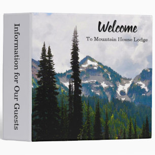 Cascade Peaks Watercolor Vacation Rental 3 Ring Binder