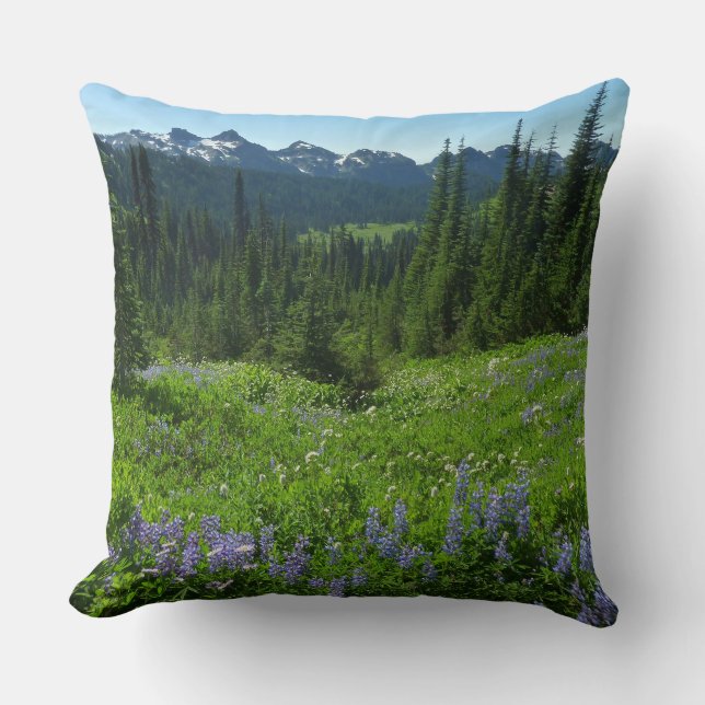 Cascade Range from Mount Rainier National Park Throw Pillow (Front)