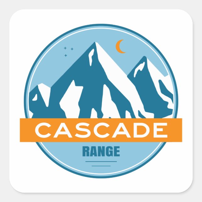 Cascade Range Square Sticker (Front)