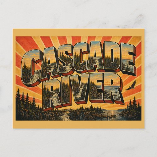 Cascade River State Park MN Vintage Travel Art Postcard