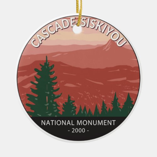Cascade Siskiyou National Monument Oregon Vintage Ceramic Ornament