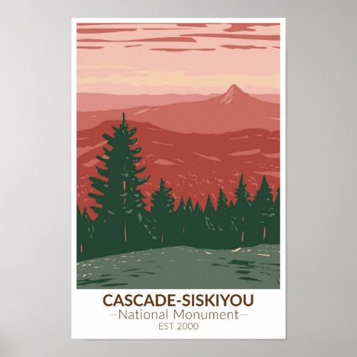 Cascade Siskiyou National Monument Oregon Vintage Poster