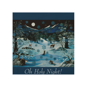 Cascade Snowflake Wood Panel ~ Oh Holy Night!