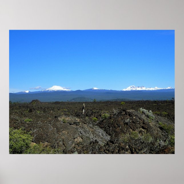 Cascades and Lava Rocks, Oregon Poster (Front)