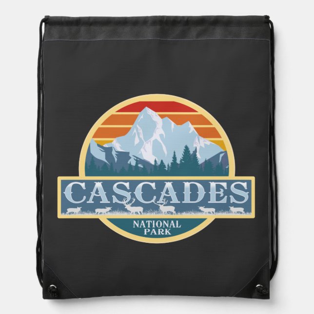 Cascades National Park Drawstring Bag (Front)