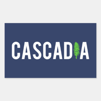 Cascadia Tree Rectangular Sticker