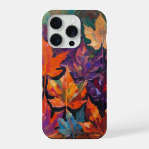 Cascading Autumn Leaves, Colorful Fall Design iPhone 15 Pro Case