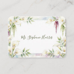 Cascading Calla Flat Place Card