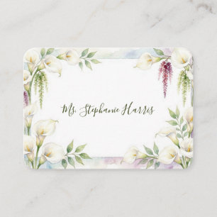 Cascading Calla Flat Place Card
